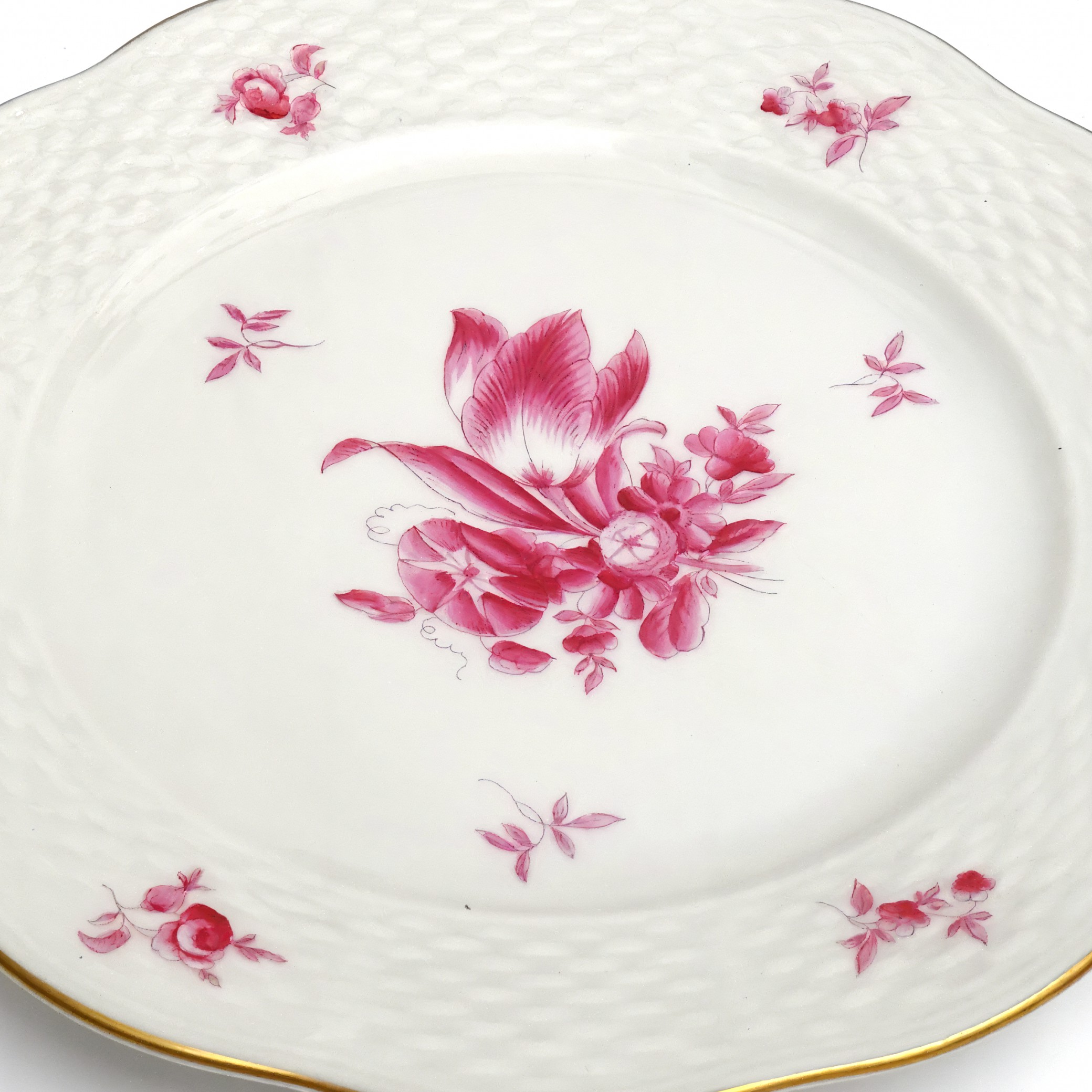 Herend Boquet De Tulipe Decorative Plate, Hand-Painted Porcelain Art, Floral Home Decor, Collectible Vintage Dish
